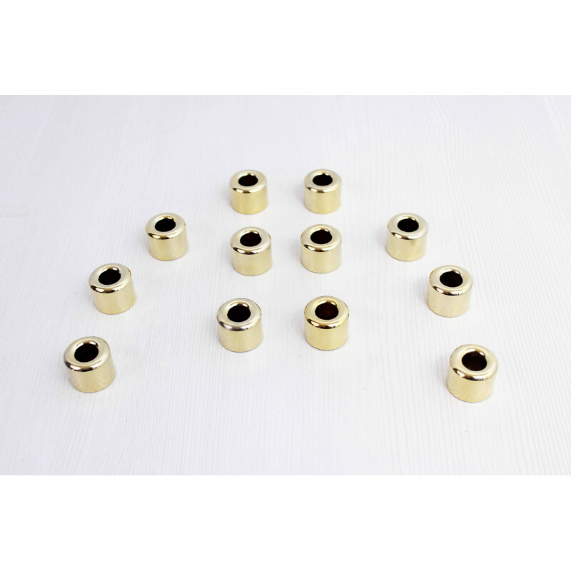 Set of 12 Scandinavian vintage brass candlesticks, 1970-1980