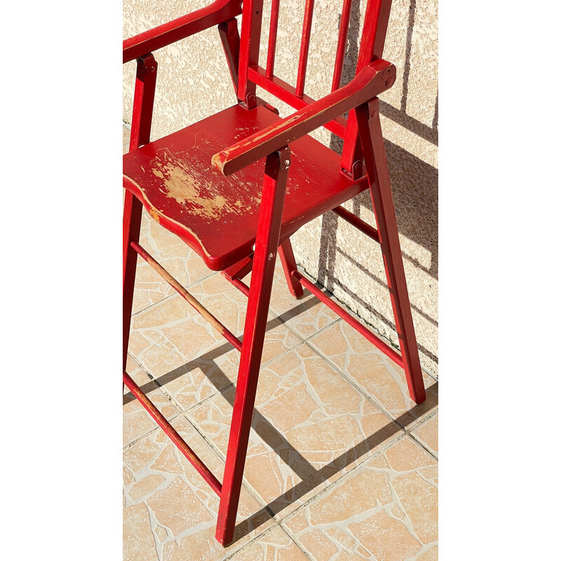 Cadeira alta dobrável Vintage para crianças
