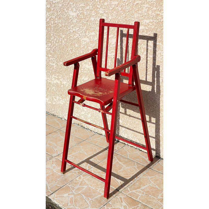 Vintage folding high chair for children