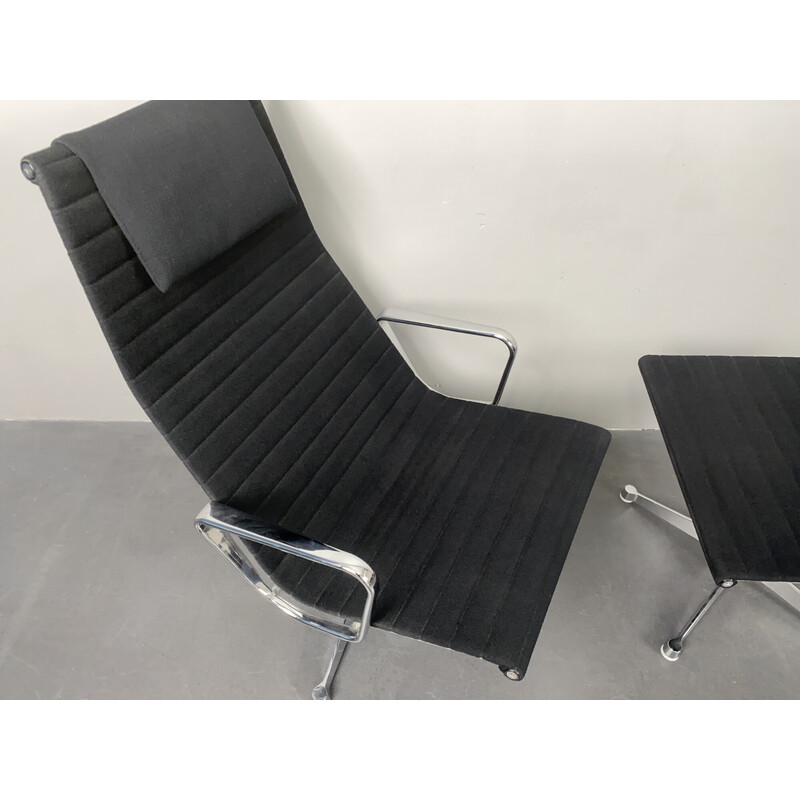 Vintage Ea 124 Sessel mit Fußstütze von Charles und Ray Eames für Herman Miller, Deutschland 1970er Jahre