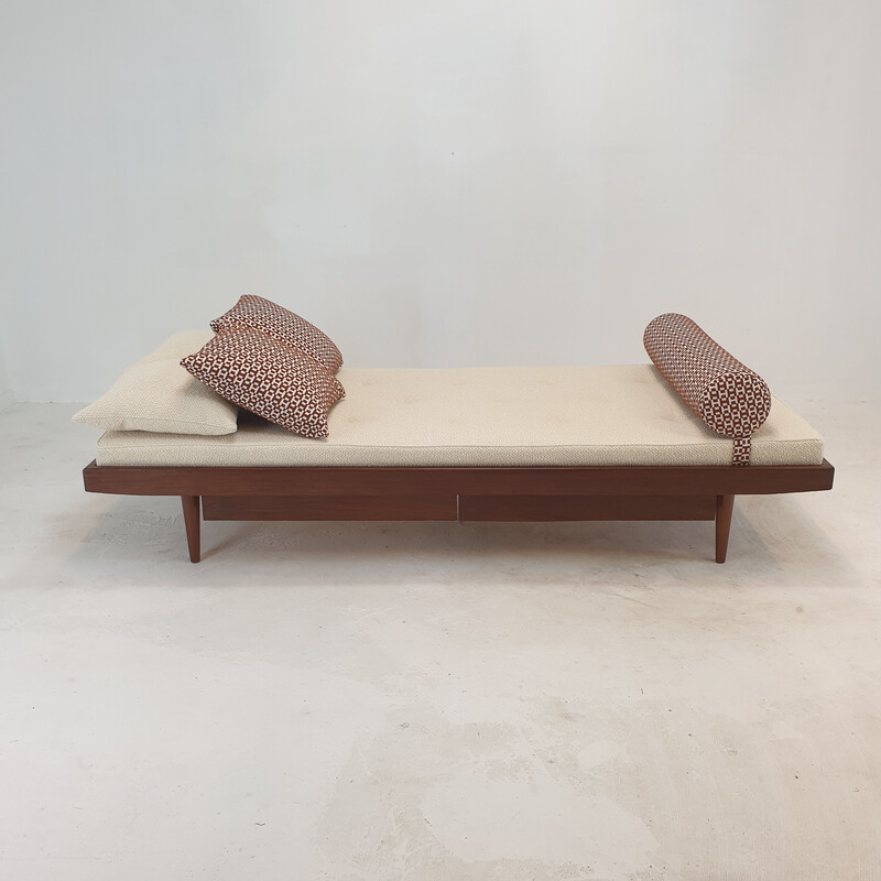 Vintage teak and wool daybed, Netherlands 1960s