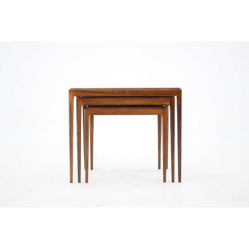 Vintage rosewood nesting tables by Johannes Andersen for Cfc Christensen of Silkeborg, Denmark 1960s