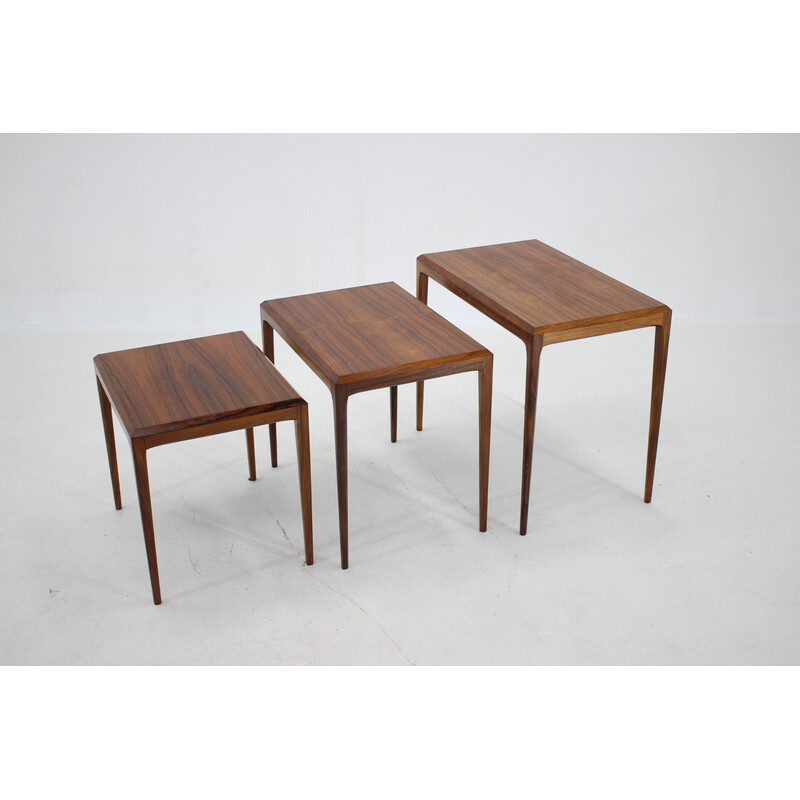 Vintage rosewood nesting tables by Johannes Andersen for Cfc Christensen of Silkeborg, Denmark 1960s