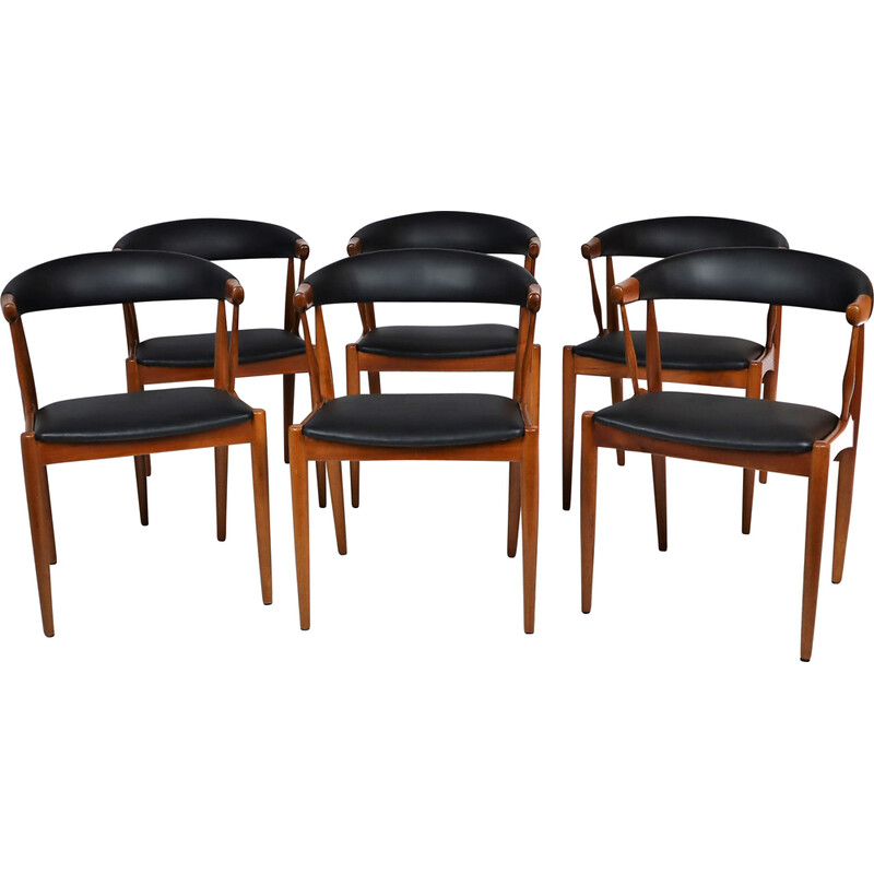 Set of 6 vintage teak chairs by Johannes Andersen for Samcom, Denmark 1960s