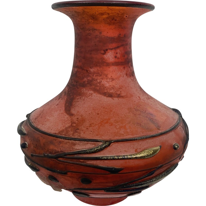 Vase vintage en verre Scavo par Ermanno Nason pour Vetreria Cenedese, Italie 1970