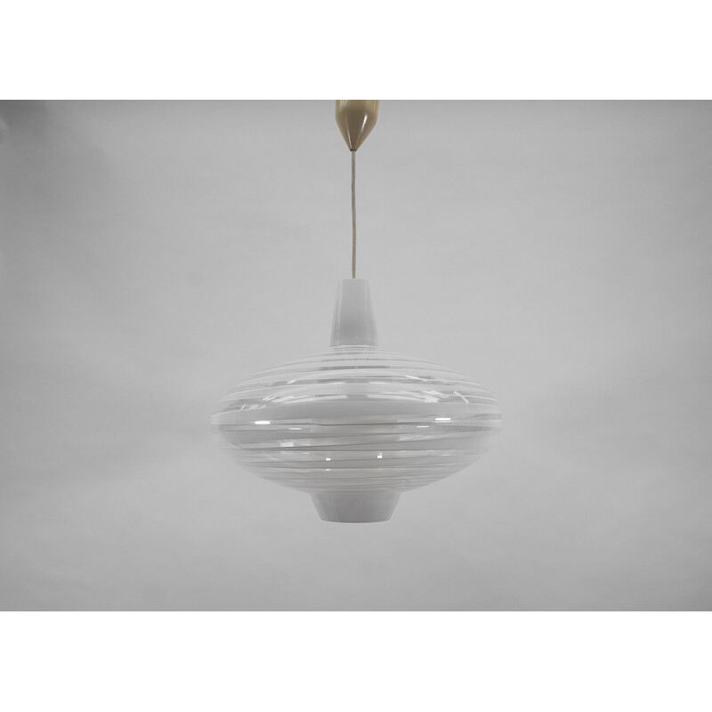 Vintage glass pendant lamp "Bari" by Aloys F. Gangkofner for Peill and Putzler, Germany 1960s