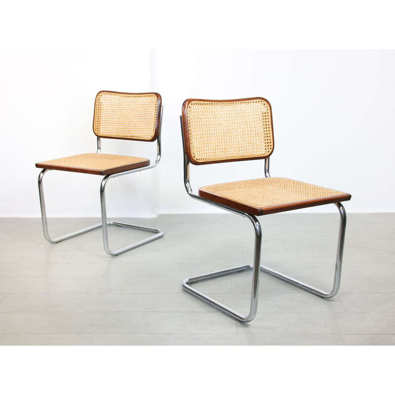 Paar vintage B32 Cesca stoelen van Marcel Breuer