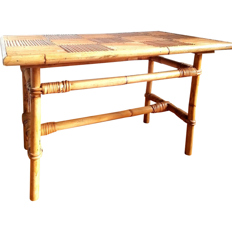 table basse vintage en - bambou