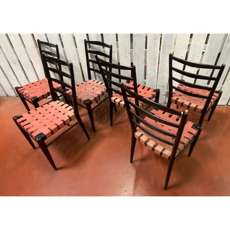 Set of 6 vintage chairs by Cees Braakman for Pastoe, Holland 1960