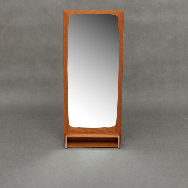 Teak mirror with a shelf - 1950s