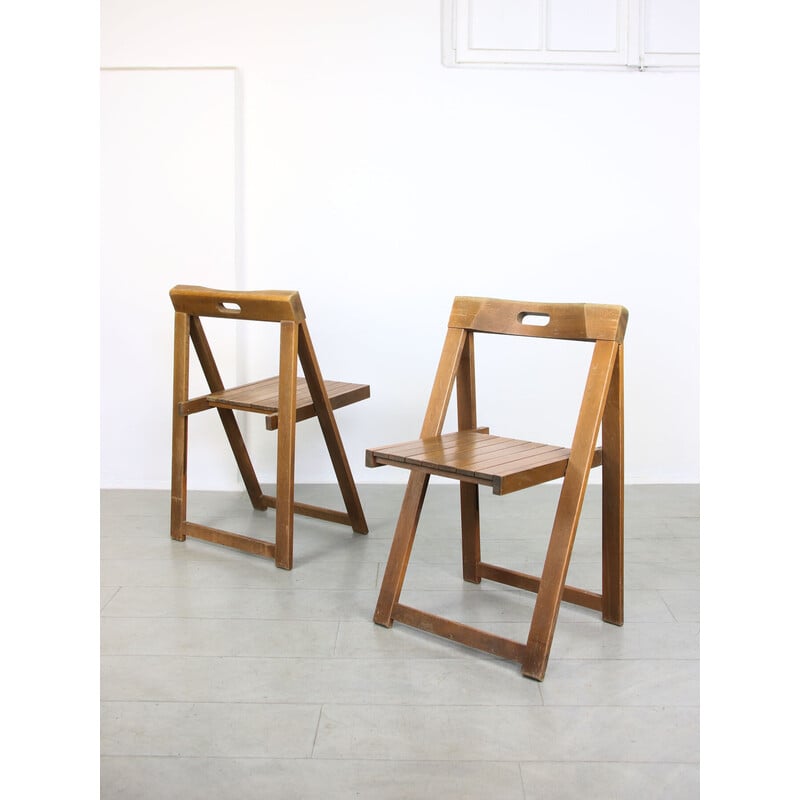 Paire de chaises pliantes vintage Trieste par Aldo Jacober