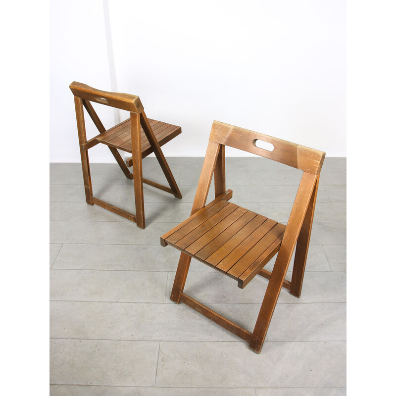 Pair of vintage Trieste folding chairs by Aldo Jacober