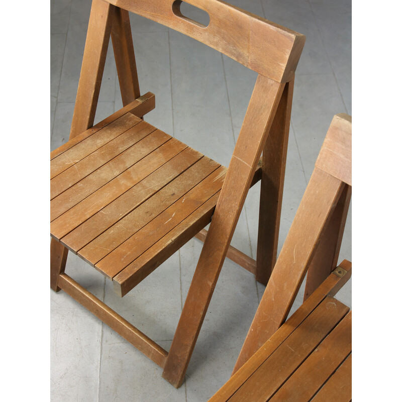 Pair of vintage Trieste folding chairs by Aldo Jacober