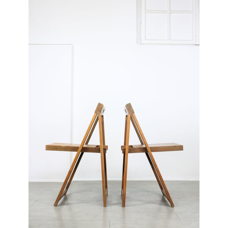 Pair of vintage Trieste folding chairs by Aldo Jacober