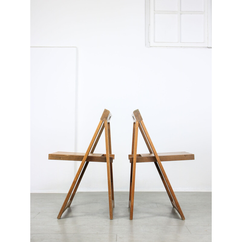 Par de cadeiras dobráveis vintage Trieste por Aldo Jacober