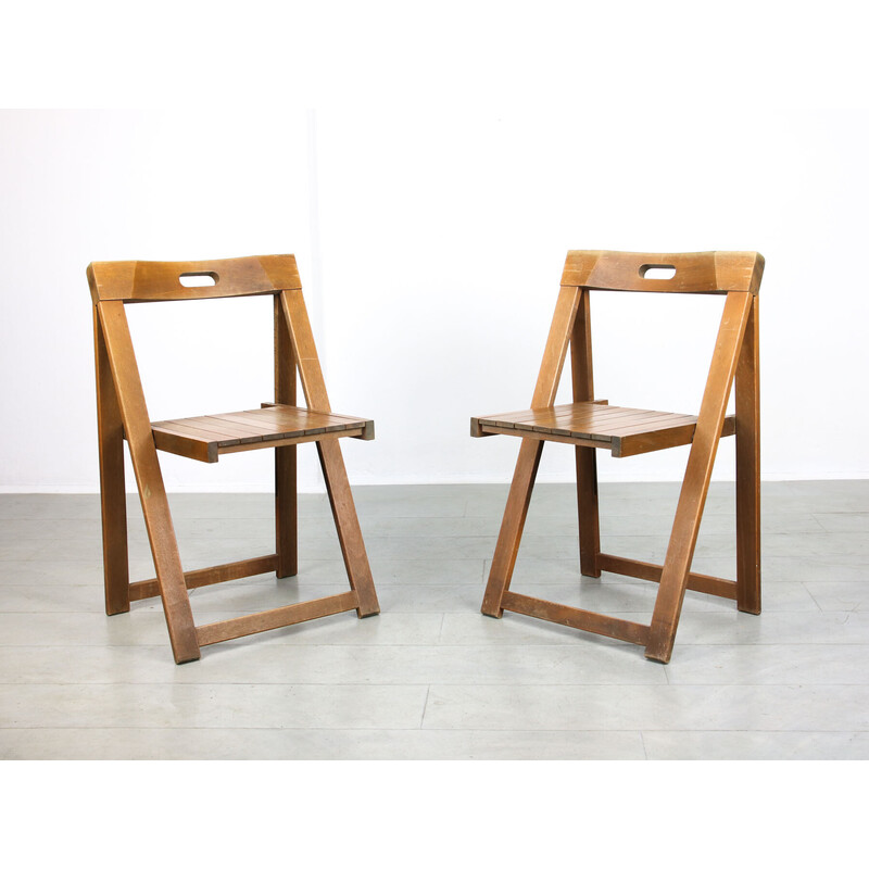 Pair of vintage Trieste folding chairs by Aldo Jacober