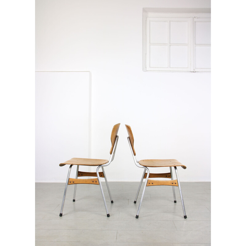 Pair of mid-century plywood chairs by Niko Kralj