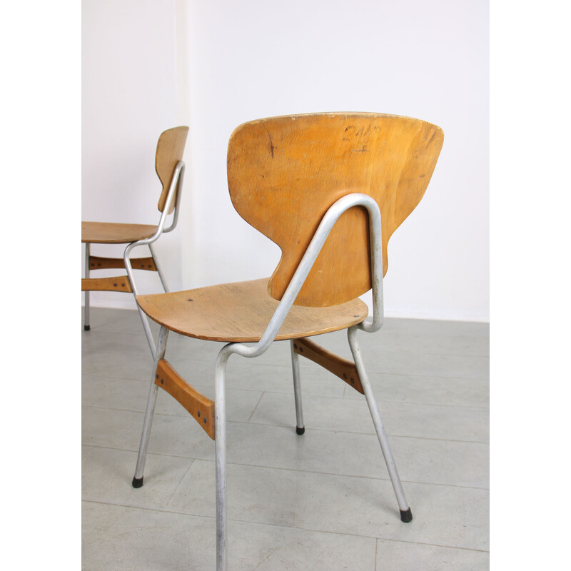 Paar mid-century multiplex stoelen van Niko Kralj