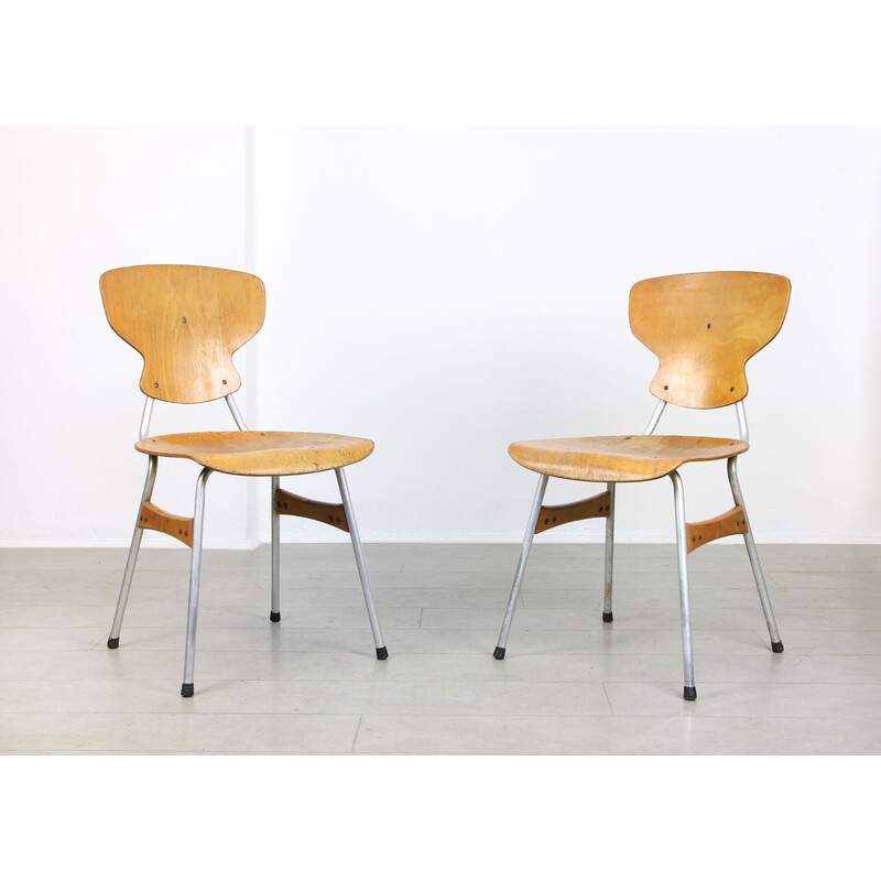 Pair of mid-century plywood chairs by Niko Kralj