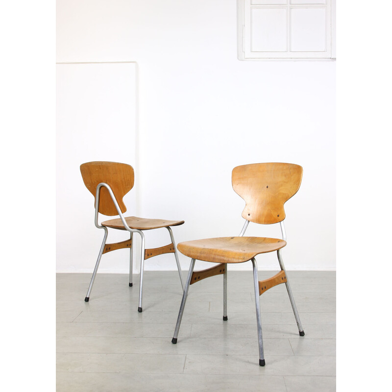 Pair of mid-century plywood chairs by Niko Kralj