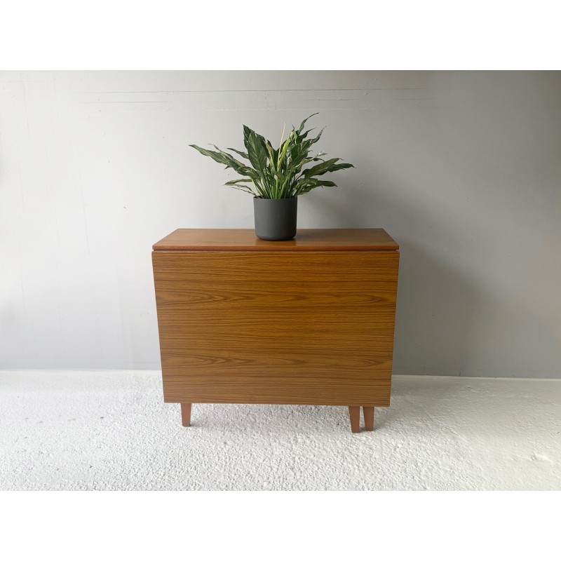 Set da pranzo vintage in formica, teak e similpelle nera per Schreiber, Gran Bretagna, anni '70