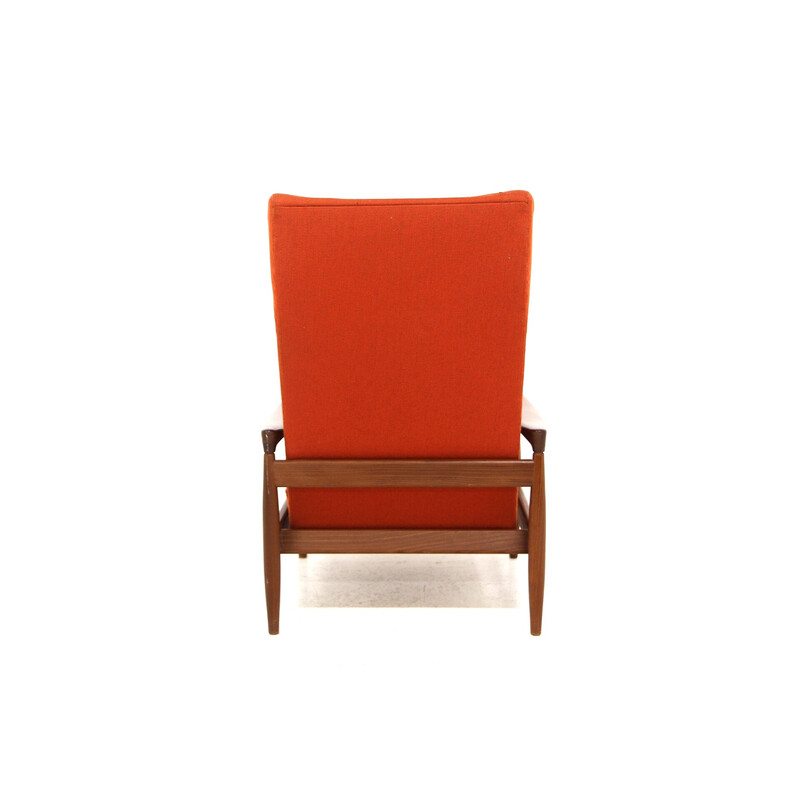 Vintage "Kolding" armchair in teak and fabric by Erik Wørtz for Möbel-Ikea, Sweden 1960s