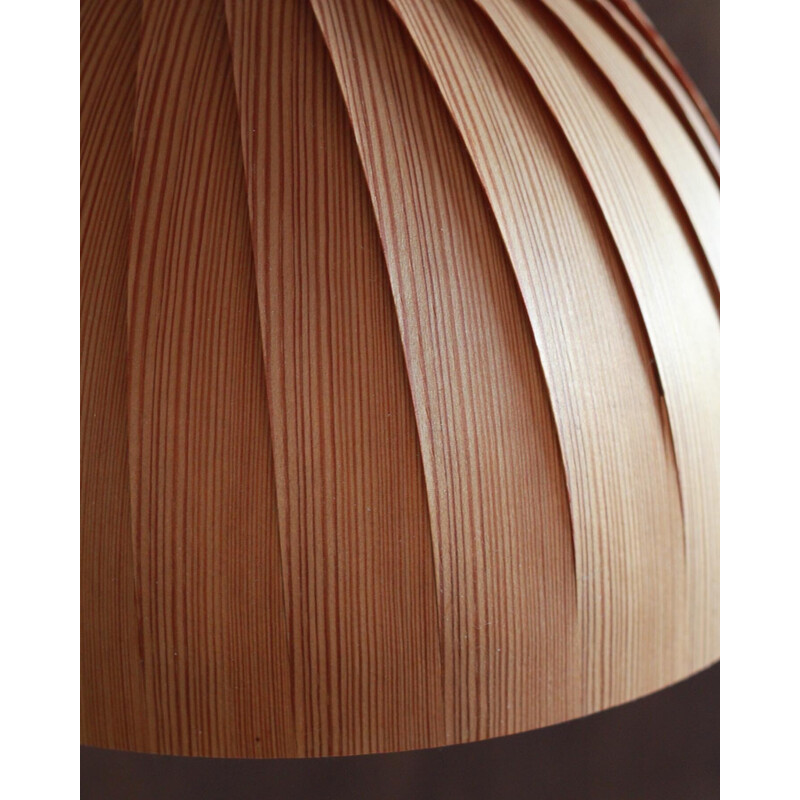 Vintage wooden pendant lamp by Hans Agne Jakobsson, 1960s