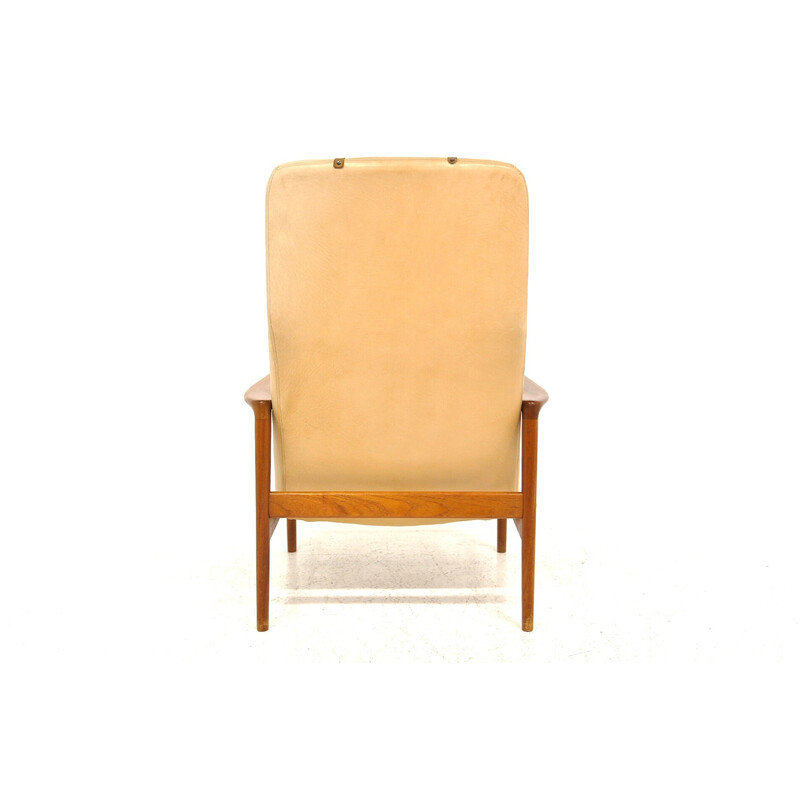 Vintage-Sessel aus Leder und Teakholz von Alf Svensson für Dux, Schweden 1960