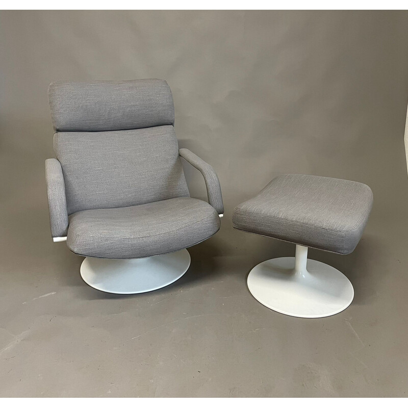 Ideaal thermometer trui Vintage F142 swivel armchair with footrest by Geoffrey Harcourt for Artifort,  Netherlands 1960s