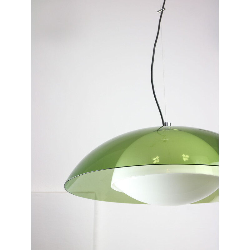 Vintage green Ufo pendant lamp by Guzzini, 1970s