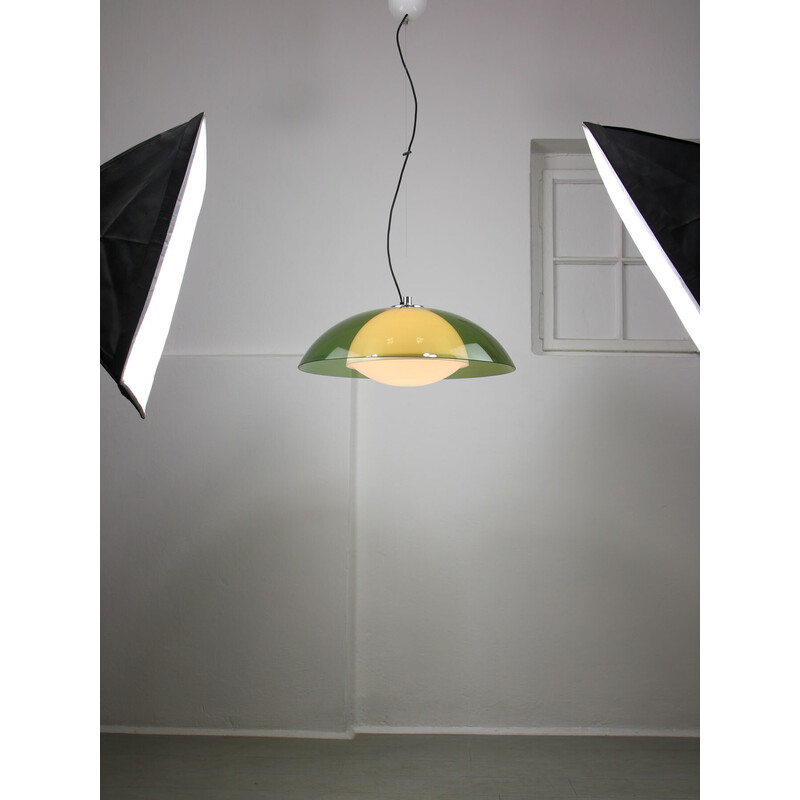 Vintage groene Ufo hanglamp van Guzzini, 1970