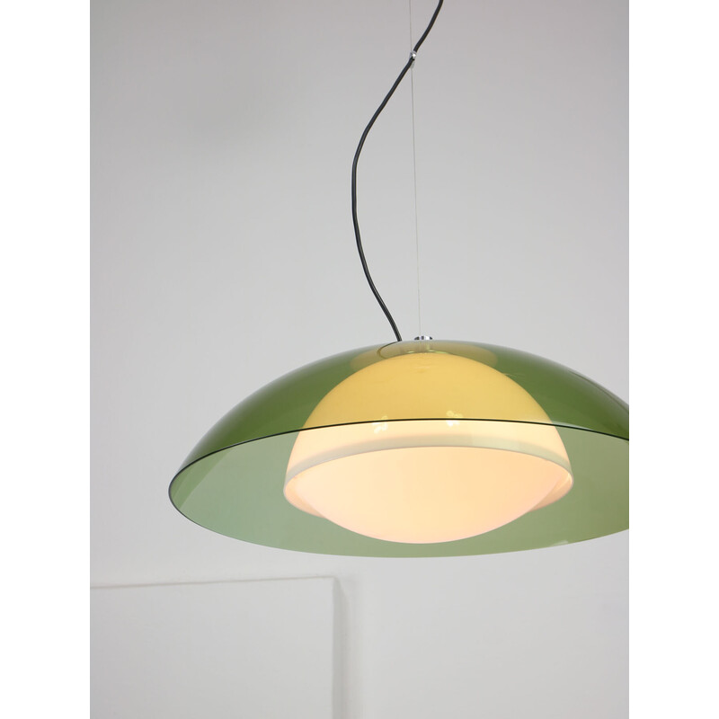 Vintage green Ufo pendant lamp by Guzzini, 1970s