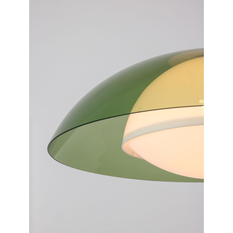 Vintage green Ufo pendant lamp by Guzzini, 1970s