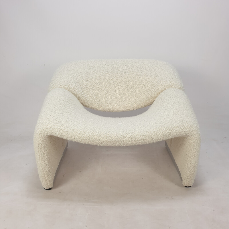 Vintage Groovy F598 armchair in wool by Pierre Paulin for Artifort, 1980s