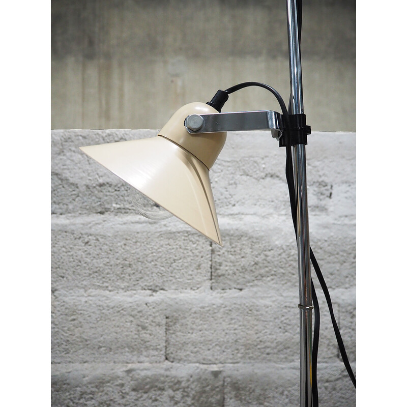 Vintage metal floor lamp with two spots for Aluminor, France 1970s