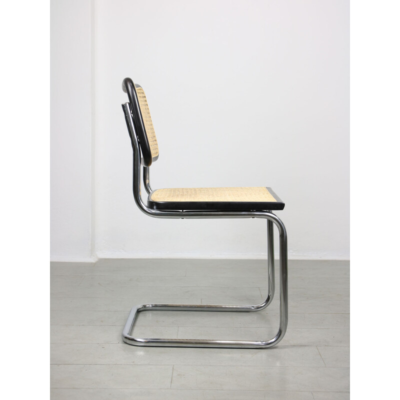 Vintage Cesca B32 chair in black by Marcel Breuer, 1980s