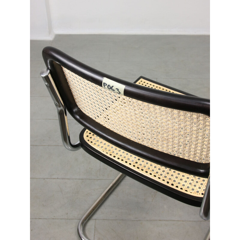 Vintage Cesca B32 Stuhl in schwarz von Marcel Breuer, 1980er Jahre