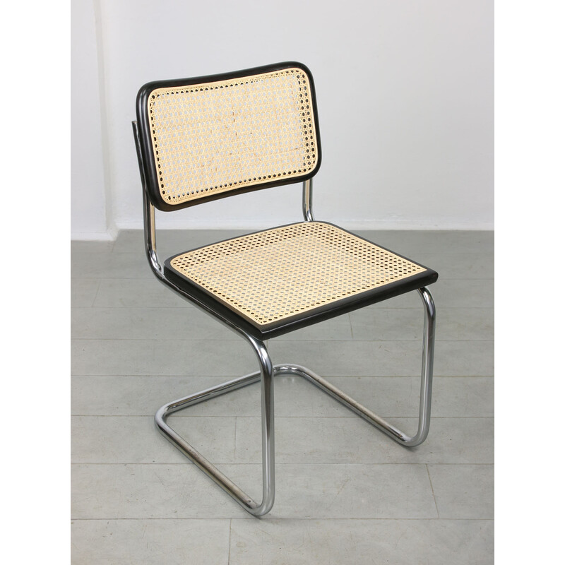 Vintage Cesca B32 chair in black by Marcel Breuer, 1980s