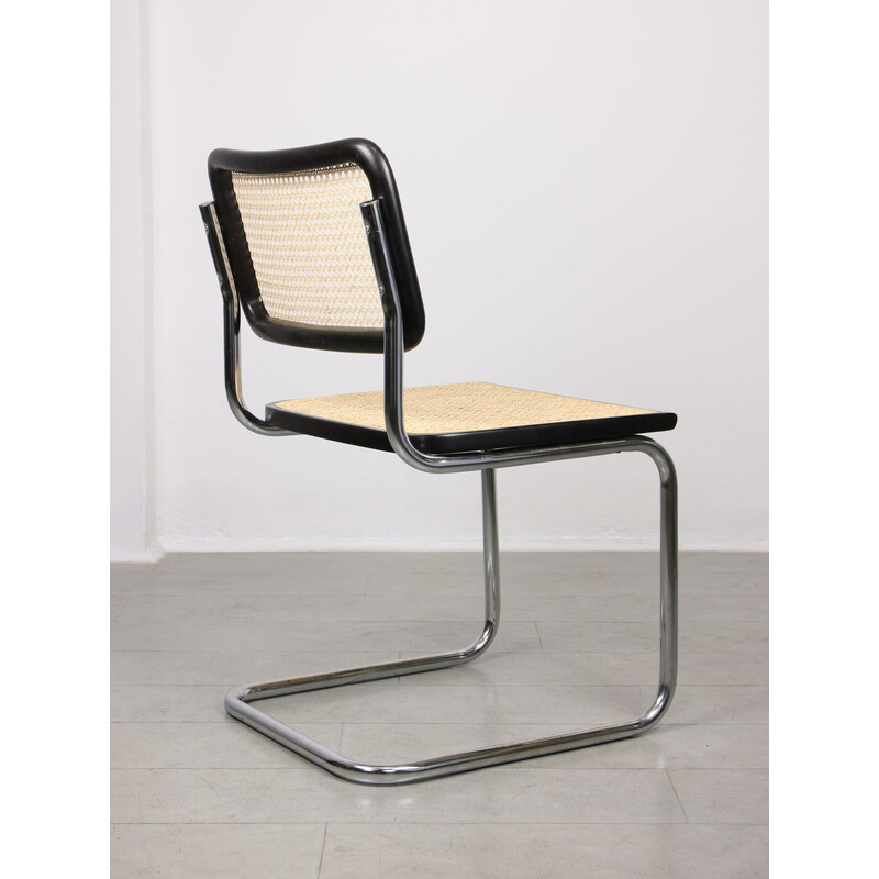 Vintage Cesca B32 chair in black by Marcel Breuer, 1980s