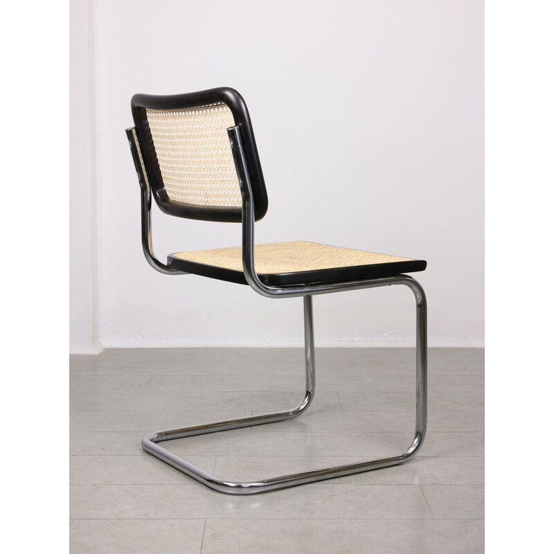 Vintage Cesca B32 Stuhl in schwarz von Marcel Breuer, 1980er Jahre