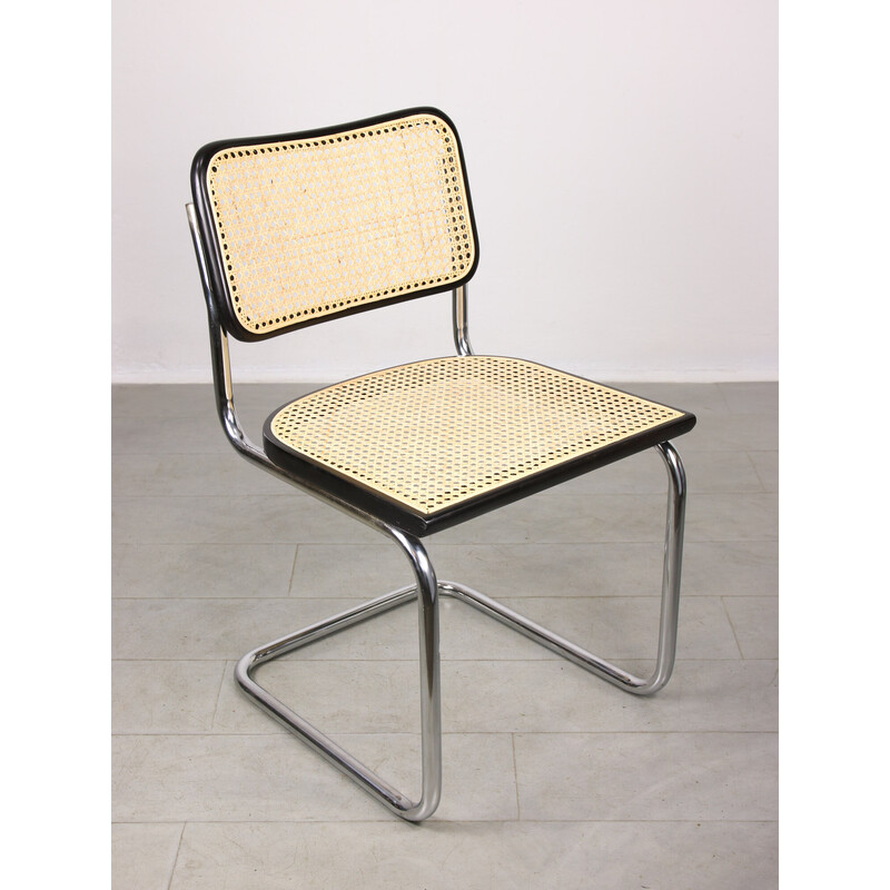 Cadeira preta Vintage B32 Cesca de Marcel Breuer, 1980s