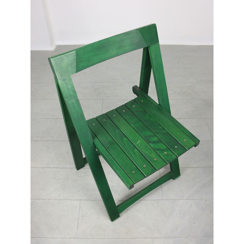 Vintage green folding chair by Aldo Jacober