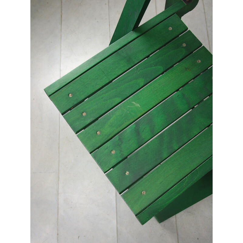 Vintage green folding chair by Aldo Jacober