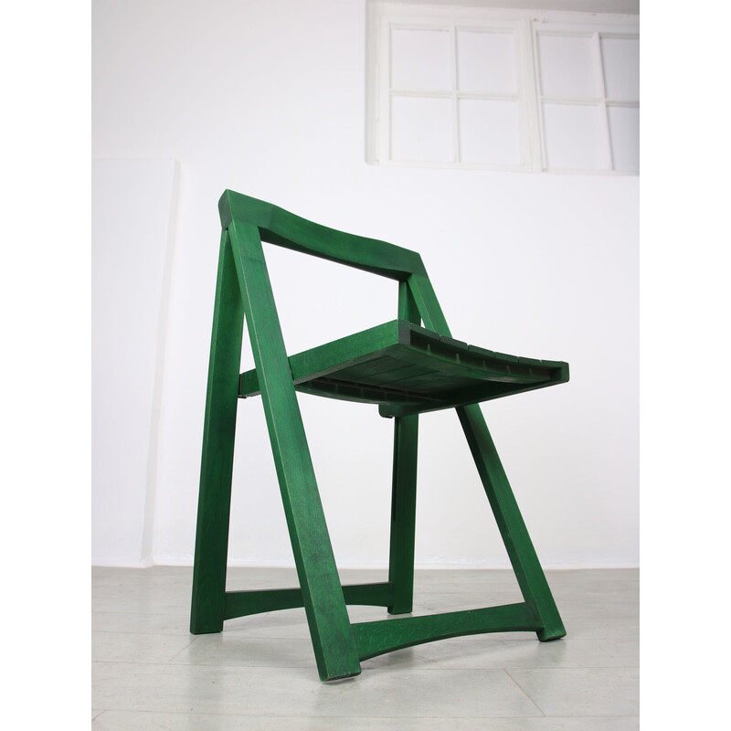 Vintage green folding chair by Aldo Jacober