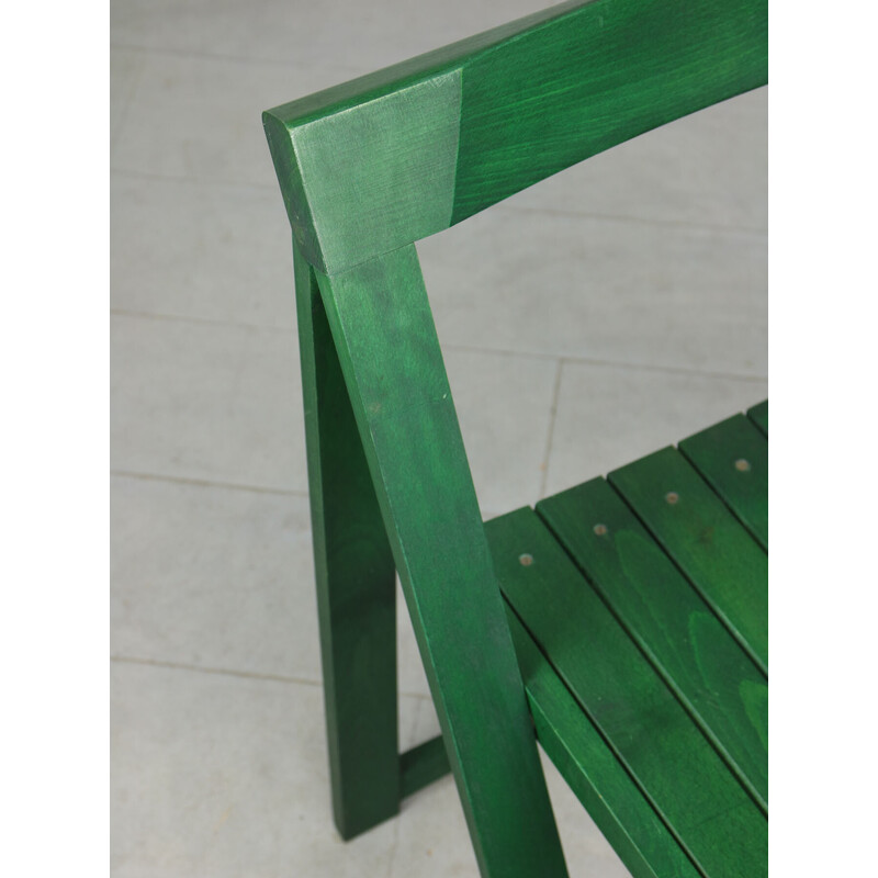 Vintage green folding chair by Aldo Jacober