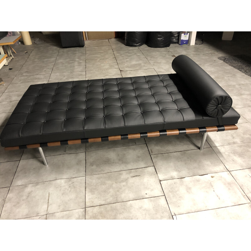 Vintage black leather daybed by Knoll, 2012