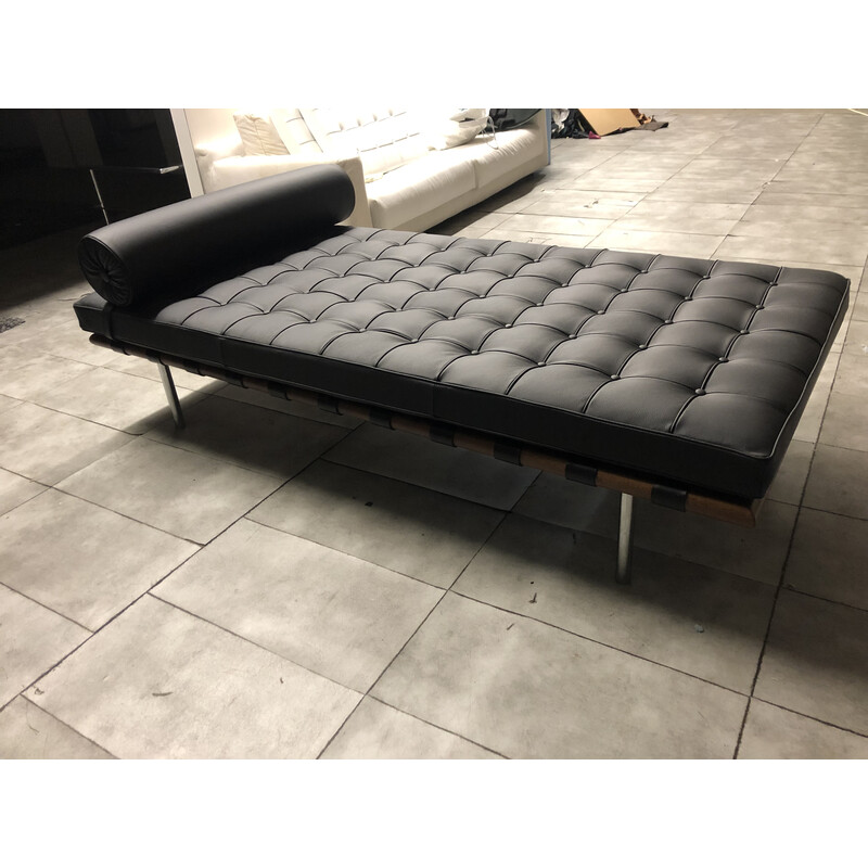 Vintage black leather daybed by Knoll, 2012