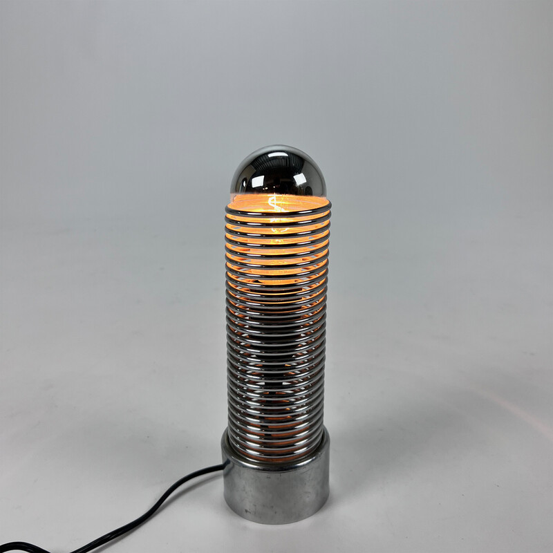 Vintage Jo-Jo table lamp in chromed steel by Heinz Brenker for Harvey Guzzini, Italy 1970s