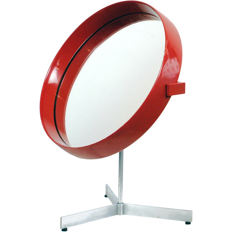 Miroir rouge Uno & Östen Kristiansson pour Luxus - 1960