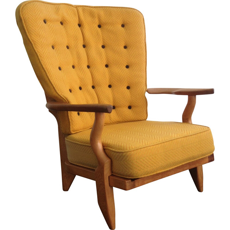 Yellow "Grand repos" armchair GUILLERME et CHAMBRON - 1960s